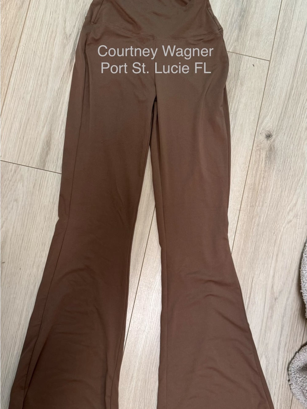 Zenana Outfitters Brown Flared Ponte Leggings